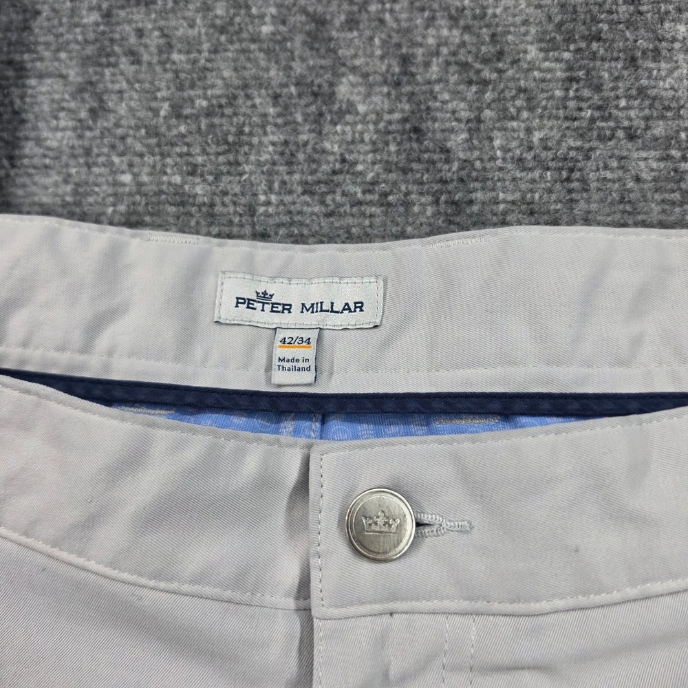 Peter Millar Mens EB66 Performance Five Pocket Pants Grey 42x34 ME0EB66FB - Picture 4 of 13